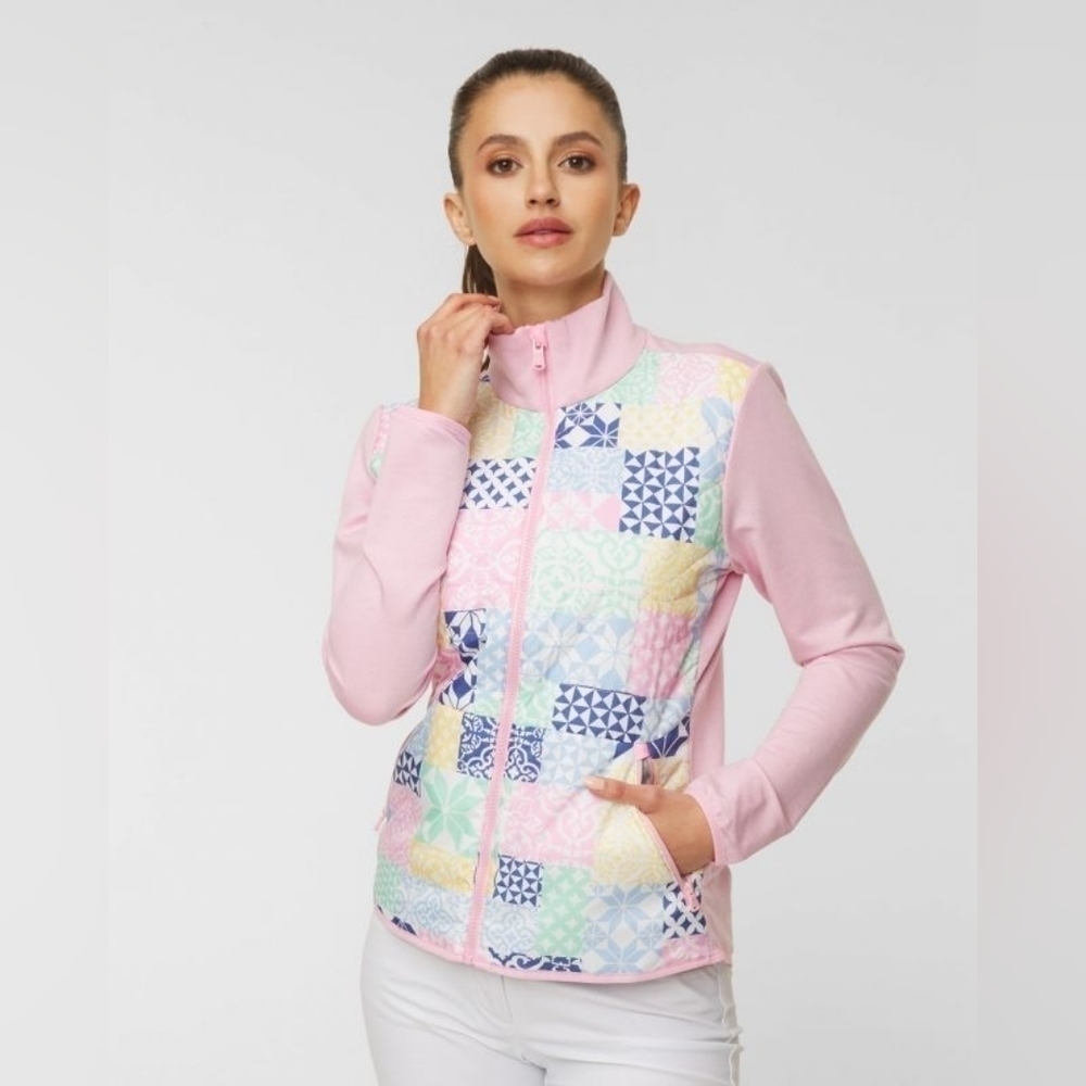 NEW RALPH LAUREN RLX BILTMORE  Quilted Women’s Full Zip Jacket Golf Small Pink